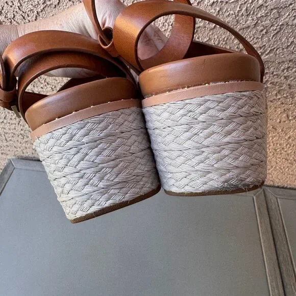 FitFlop Eloise Wedge Sandals Womens Size 8 Tan Platform Espadrille Strappy Shoes - Picture 13 of 16